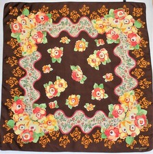 Foulard carré scarf vintage 80/90's LORIS AZZARO 100% soie silk made in Italy