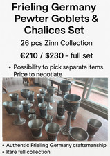 Frieling Germany Pewter Goblets & Chalices Set – 26 pcs Medieval Pewter Collecti