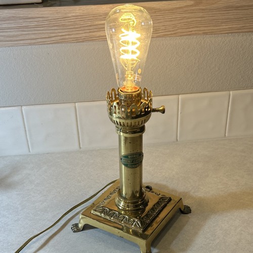 Vintage brass table - brass, lamp