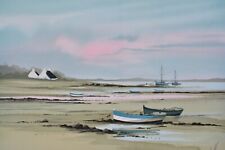 Stéphane LAURO : Petites barques à marée basse, LITHOGRAPHIE originale signée