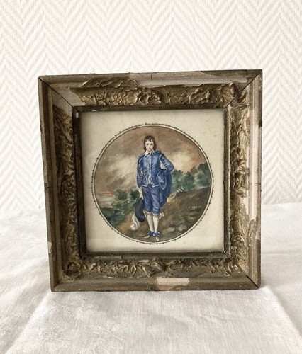 Ancienne miniature peinte - , à