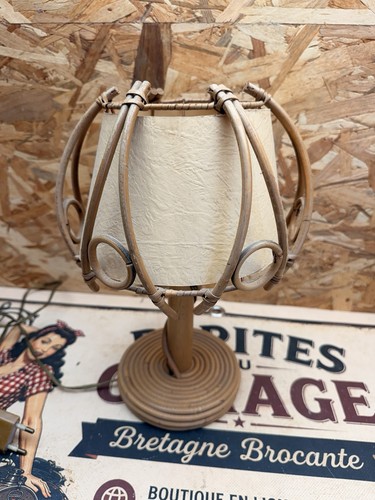 Lampe vintage rotin osier