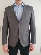 Jerem - Veste de costume gris 100% laine tissue Lanificio Cerruti Taille FR50 