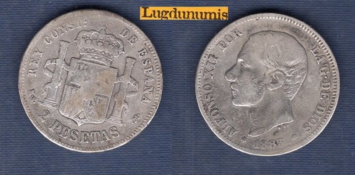 Espagne pesetas 1883 tb - 2,