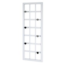 Patère Murale 6 Crochets "Grillage" 60cm Blanc Laqué