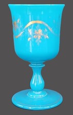 Calice verre opaline bleu –