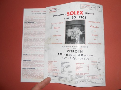 Carburateur solex pics - carburateur,