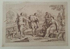 BARTOLOZZI Francesco."Tobie et l'ange".1764.Eau-forte.