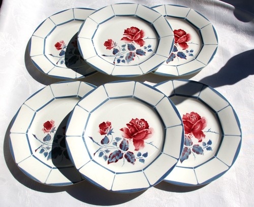 Assiettes plates digoin - 6,