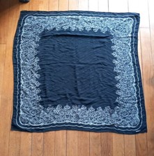 Foulard Scarf Carré Rodier Noir Schal 