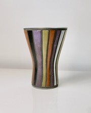 Vase diabolo Roger Capron Vallauris – Rayures – céramique vintage années 50
