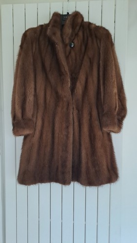 Manteau fourrure marron en - fourrure,
