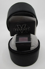 TA1326 VUARNET MONTRE DIGITALE NOIRE COFFRET ROND CUIR  Ref V12A173