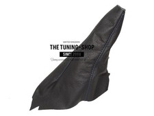 POUR PEUGEOT 806 94-06 SOUFFLET LEVIER DE VITESSE CUIR NOIR SURPIQURE BLEU