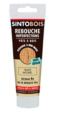 Pâte à bois teinte naturel rebouche imperfections trou fissure 80g SINTOBOIS