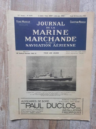 Journal marine marchande - journal, de