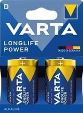 Pile Alcaline Varta Longlife Power D – LR20 - blister de 2 piles