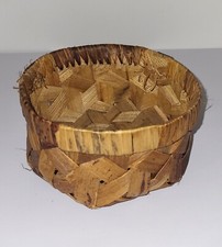 Corbeille Panier Vide Poche En Osier Tressé Vintage Diam. 15cm Hauteur 8cm