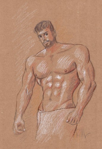 Nude dessin original homme - original,