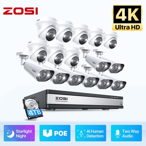 Zosi 16ch nvr poe kit - 4k,