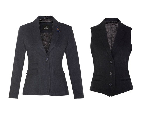 Gilet tailleur herringbone - gilet,