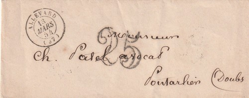 Enveloppe allevard isère 1854 - enveloppe,