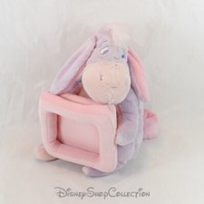 Peluche cadre photo âne Bourriquet DISNEY STORE Winnie l'ourson rose violet