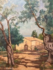 Huile sur toile signée Villa