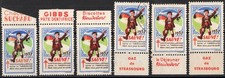 FRANCE - LOT de 6 - Vignette Publicité - Tuberculose 1937 - Croix de Loraine 