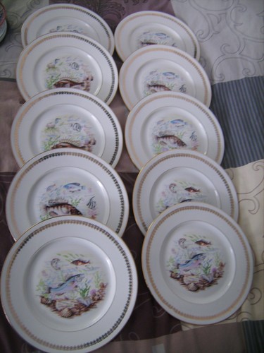 Lot assiettes à poisson - de,
