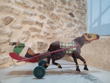 Cheval /Porteur  (c. 1930s-1950s) - Fabrication Française - Jouet  Bois Ancien 