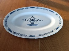 Rouen cul noir: grand plat motif au panier XIXe