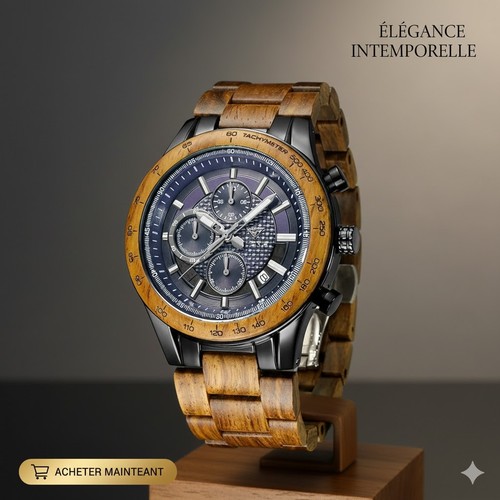Montre homme bois chronographe - montre,