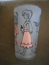 verre signé Cabu, vintage