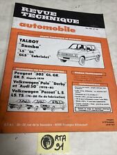 Talbot Samba LS GL GLS Cabriolet Revue Technique Automobile RTA