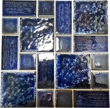 Carreaux Mosaïques Bleus En Céramique Pour Crédence De Cuisine | 10 Matrices