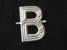 Ancienne Lettre B Aluminium lettrage industrie imprimerie initial métal pochoir