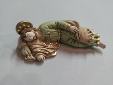 Statue Saint Joseph Endormi De Pape Francesco CM 13 IN Résine Fabriqué IN Italy