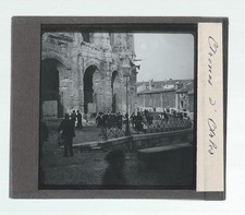 Plaque de verre gélatino bromure d'argent Arènes d' ARLES