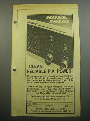 1974 bose 1800 - 1800, professional