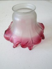 tulipe en pâte de verre ancienne rouge abat-jour applique