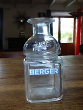 Ancienne Carafe publicitaire en verre BERGER BLANC café bar bistrot collection