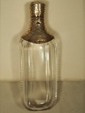 FLACON A SELS ANCIEN ARGENT MASSIF CRISTAL ANTIQUE SCENT BOTTLE