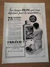 Publicité de 1934 Frigéco
