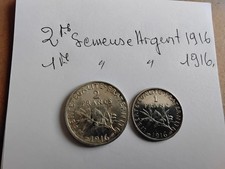 2f et 1f semeuse argent 1916