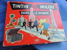 JEU DE SOCIETE : TINTIN ET MILOU DANS LE MONDE. JEU NOËL–MONTBRISON 1re éd. 60's