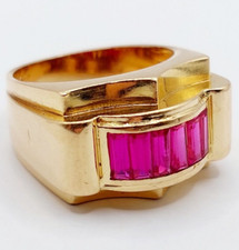 Bague tank art deco or 18k
