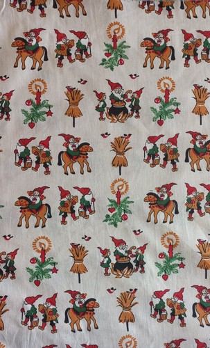 Coupon tissu noel ecru motifs - noel,