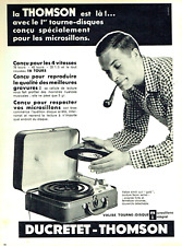 publicité Advertising 1123 1957   Ducretet-Thomson valise tourne-disques microsi