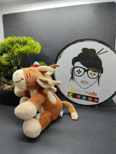 Peluche plat jument kaya beige
